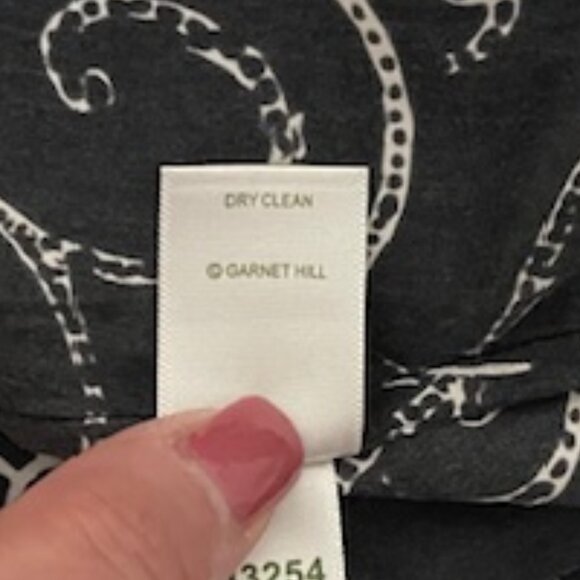 Garnet Hill Oversized Size 4 Black Floral Capped Sleeve Back Tie Silk Dress - Picture 6 of 7